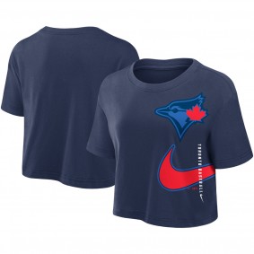 Women's Toronto Blue Jays Navy 2024 City Connect Performance Cropped T-Shirt