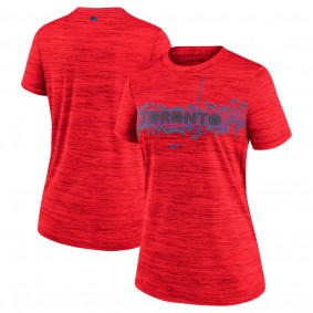 Women's Toronto Blue Jays Red 2024 City Connect Velocity Performance Practice T-Shirt