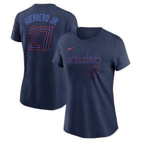 Women's Toronto Blue Jays Vladimir Guerrero Jr. Navy 2024 City Connect Name & Number T-Shirt