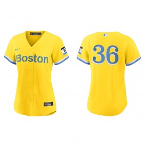 Women's Triston Casas Boston Red Sox Gold Light Blue City Connect Replica Jersey