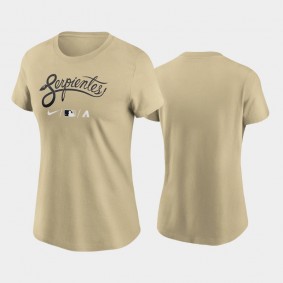 2021 City Connect Arizona Diamondbacks Gold Women's Wordmark T-Shirt