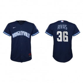 Youth Chicago Cubs Alfonso Rivas Navy City Connect Replica Jersey