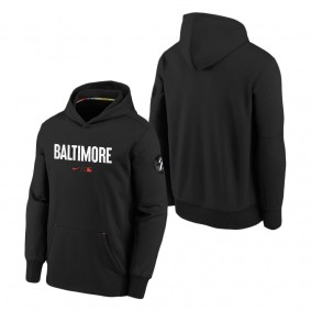 Youth Baltimore Orioles Nike Black 2023 City Connect Therma Performance Pullover Hoodie