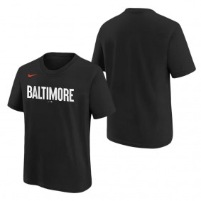 Youth Baltimore Orioles Nike Black 2023 City Connect Wordmark T-Shirt