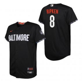 Youth Baltimore Orioles Cal Ripken Nike Black 2023 City Connect Replica Player Jersey