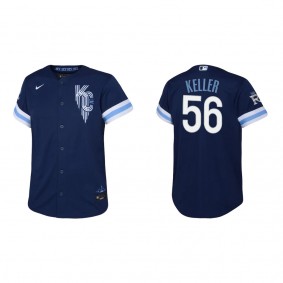 Youth Kansas City Royals Brad Keller Navy 2022 City Connect Replica Jersey