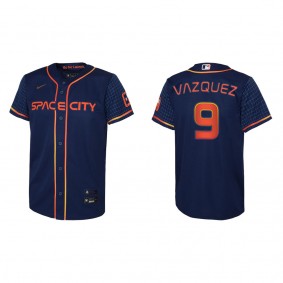 Youth Houston Astros Christian Vazquez Navy 2022 City Connect Replica Jersey