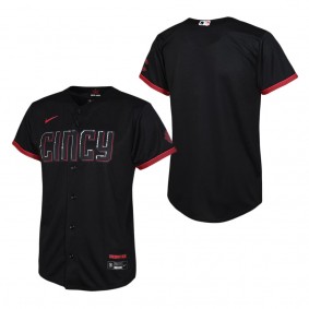 Youth Cincinnati Reds Nike Black 2023 City Connect Replica Jersey