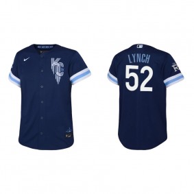 Youth Kansas City Royals Daniel Lynch Navy 2022 City Connect Replica Jersey