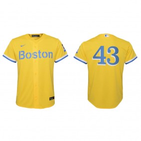 Youth Boston Red Sox Jaylin Davis Gold Light Blue City Connect Replica Jersey