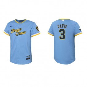 Youth Milwaukee Brewers Jonathan Davis Powder Blue 2022 City Connect Replica Jersey