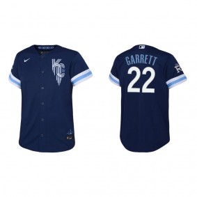 Youth Amir Garrett Kansas City Royals Navy City Connect Replica Jersey