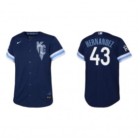 Youth Carlos Hernandez Kansas City Royals Navy City Connect Replica Jersey