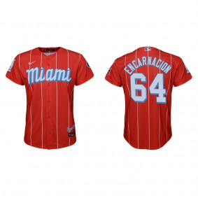 Youth Jerar Encarnacion Miami Marlins Red City Connect Replica Jersey