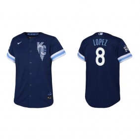 Youth Kansas City Royals Nicky Lopez Navy 2022 City Connect Replica Jersey