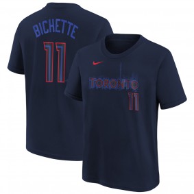 Youth Toronto Blue Jays Bo Bichette Navy 2024 City Connect Name & Number T-Shirt