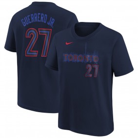 Youth Toronto Blue Jays Vladimir Guerrero Jr. Navy 2024 City Connect Name & Number T-Shirt