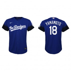 Youth Los Angeles Dodgers Yoshinobu Yamamoto Royal City Connect Jersey