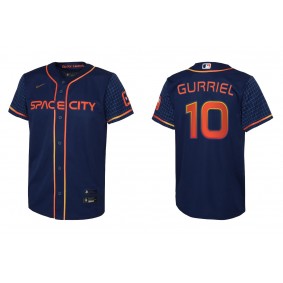 Youth Houston Astros Yulieski Gurriel Navy 2022 City Connect Replica Jersey